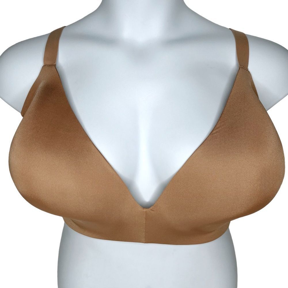 NWT SKIMS Wireless T-Shirt Demi Bra sz 44H * Ochre Beige Tan Nude No Underwire - Picture 5 of 5